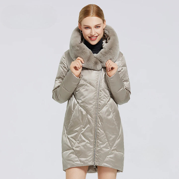 Lorena | Elegant and trendy quality coat with faux fur for women