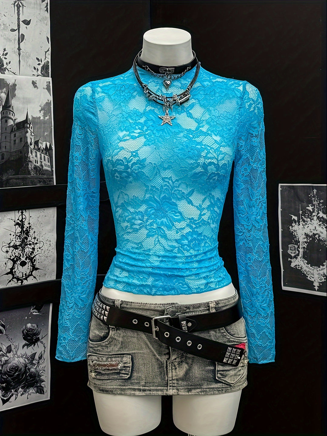 Women's Stylish Lace Sheer Top
