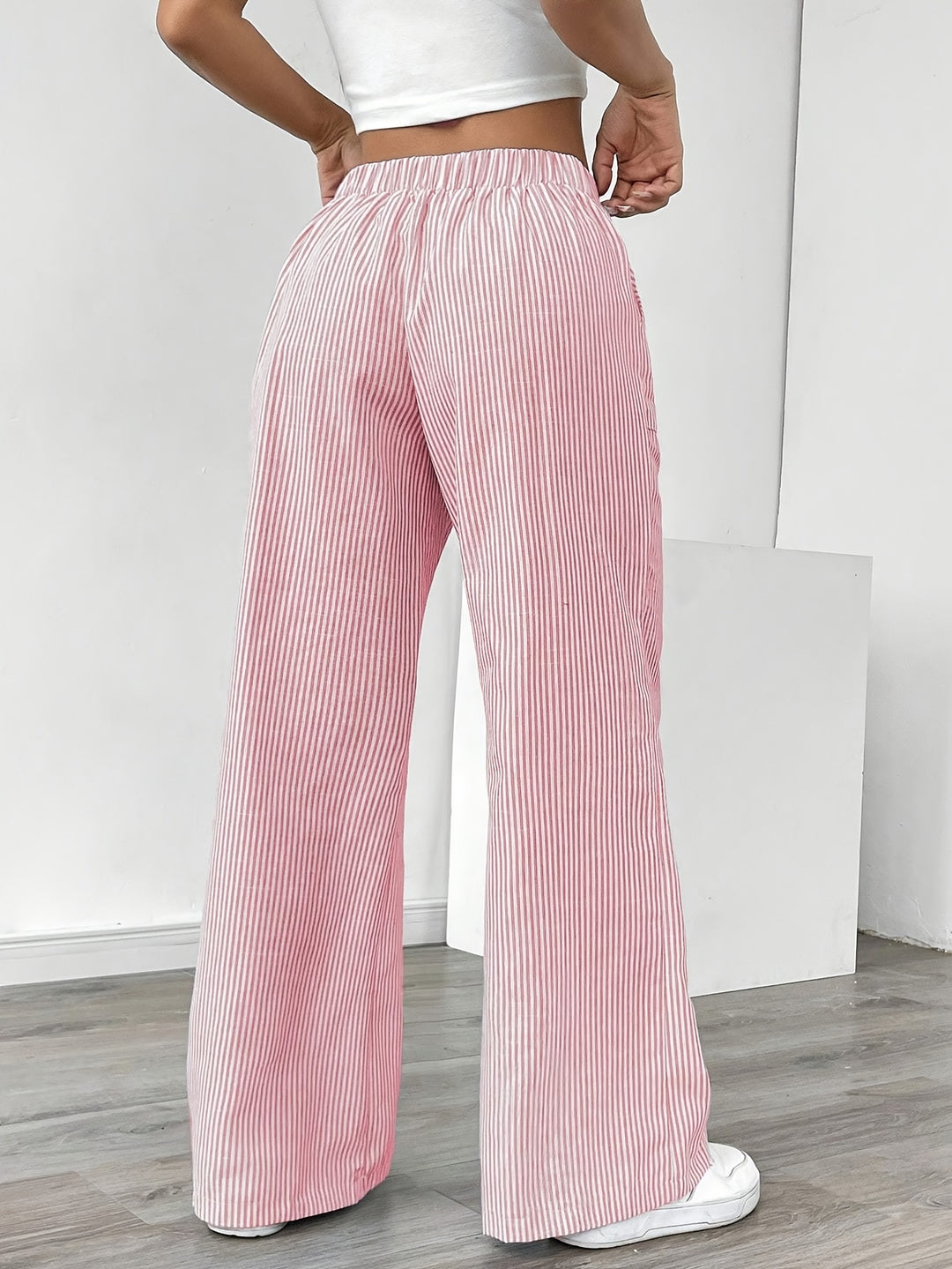 Women's Elegant Casual Striped Wide-Leg Pants