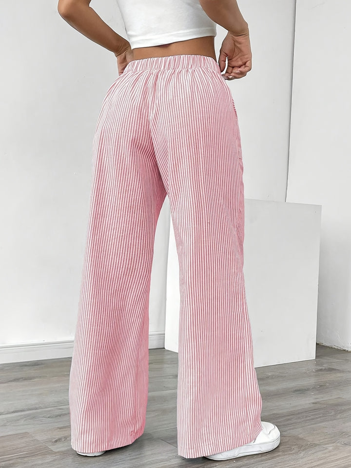 Women's Elegant Casual Striped Wide-Leg Pants