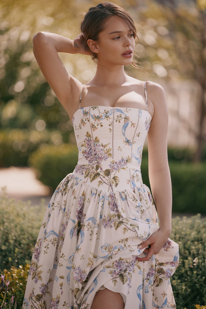 Daisy | Feminine Floral Gathered Waist Midi Sundress