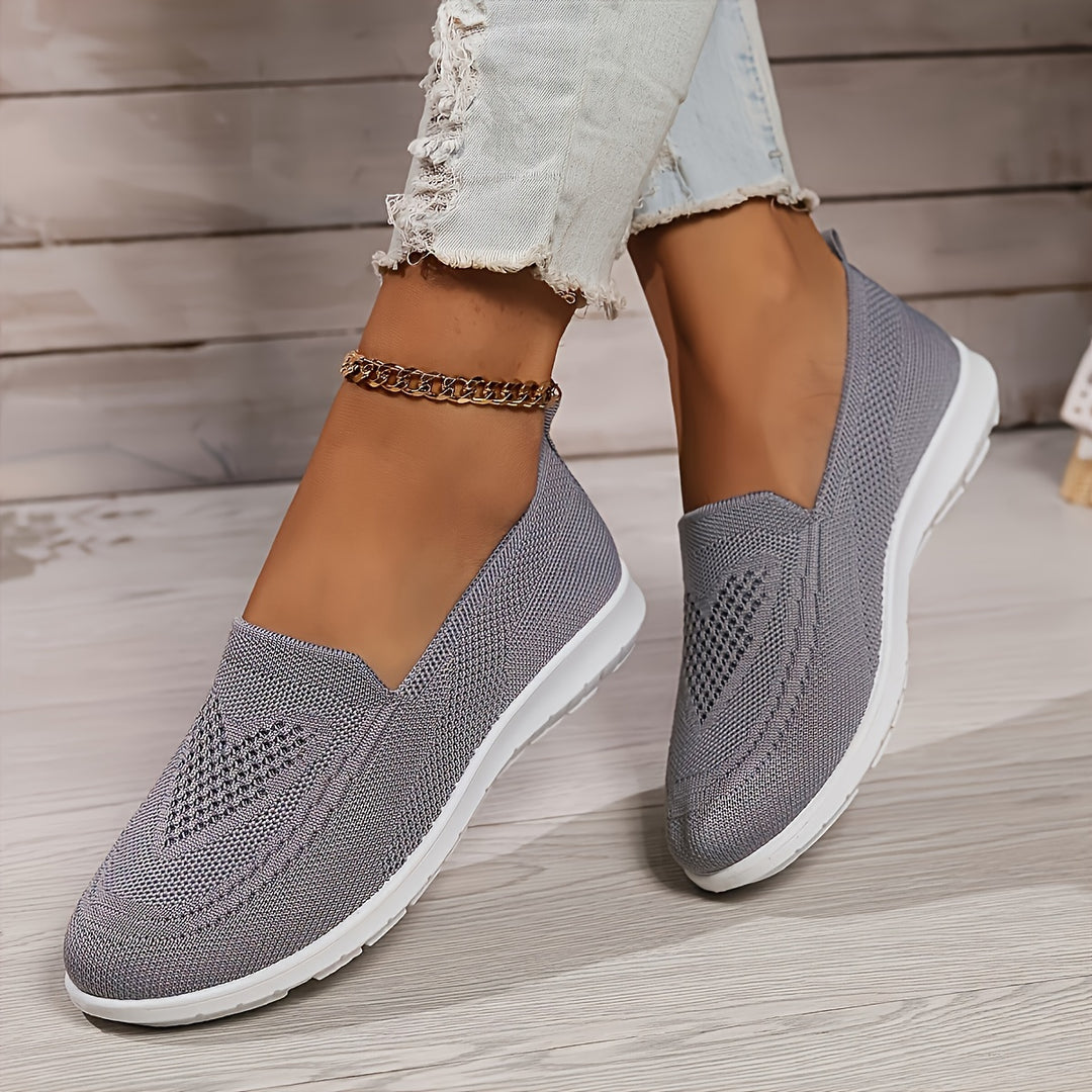 Women's Breathable Knit Flat Casual Shoes