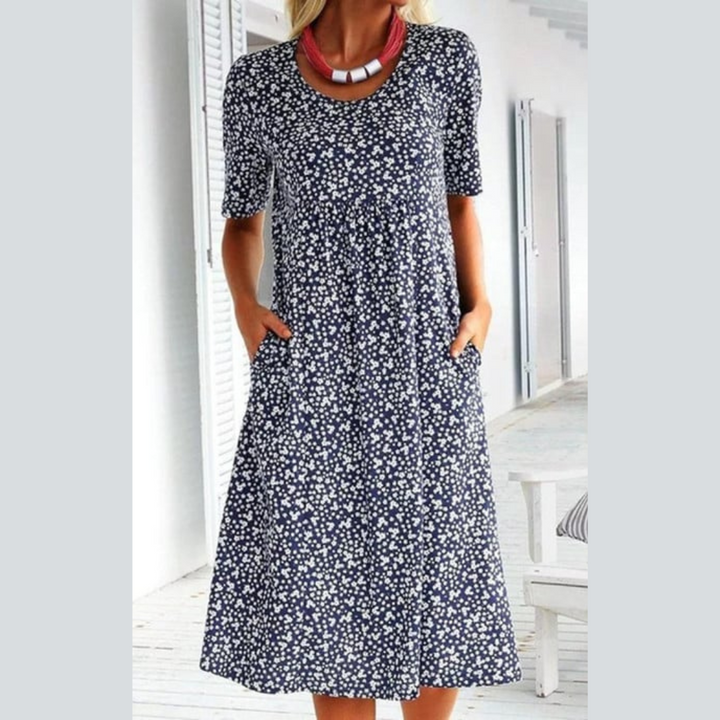 Odalys | Stylish Floral Print Midi Dress