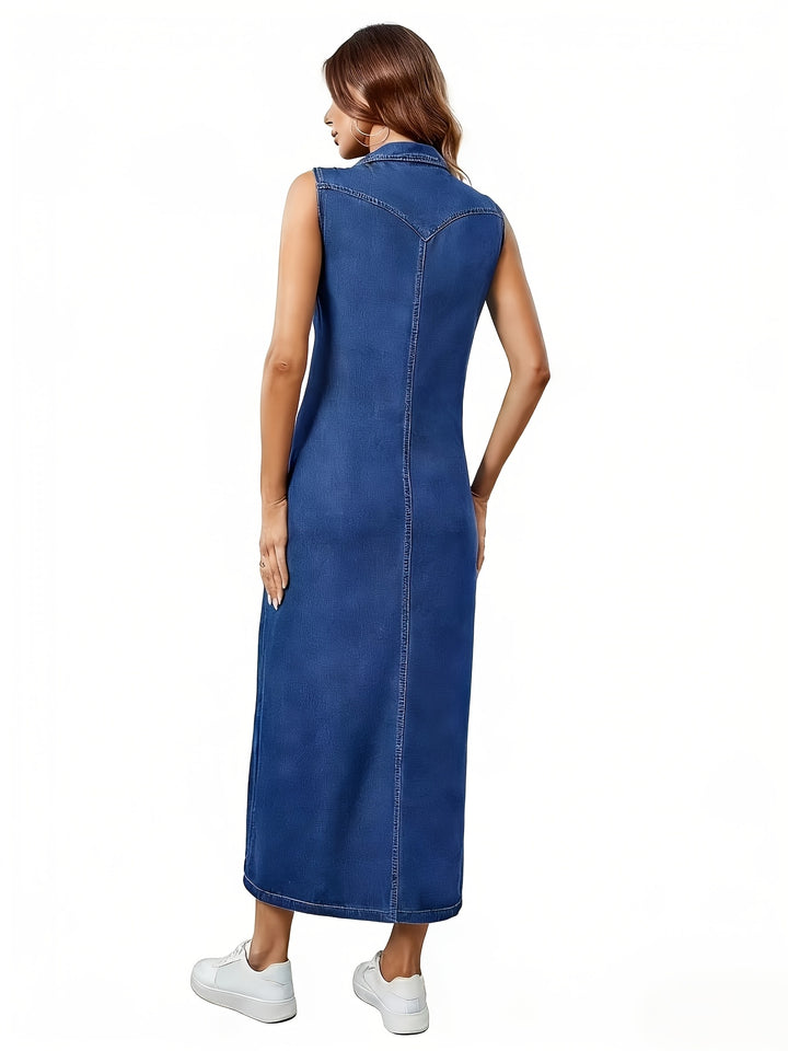 Women's Maxi Button Down Denim Dress