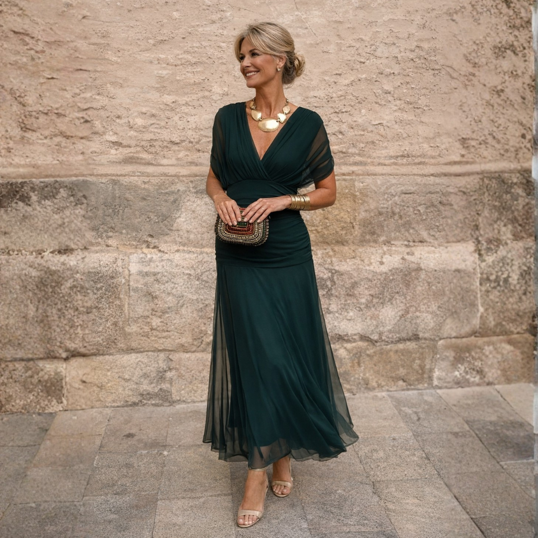 Solveig | Women's Off Shoulder Chiffon Maxi Dress