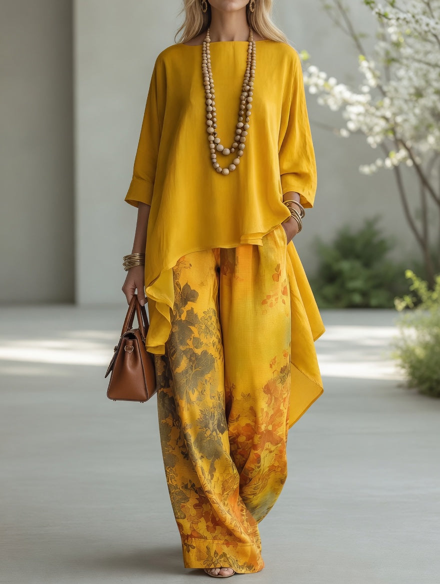 Sloane | Women's Two-Piece Tunic & Wide-Leg Pants Set