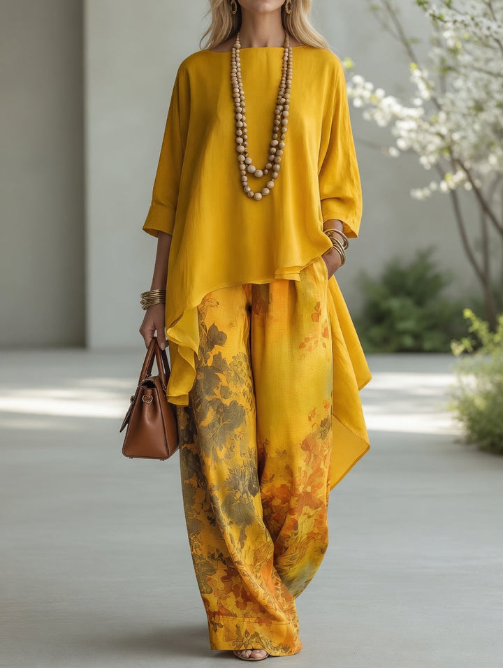 Sloane | Women's Two-Piece Tunic & Wide-Leg Pants Set