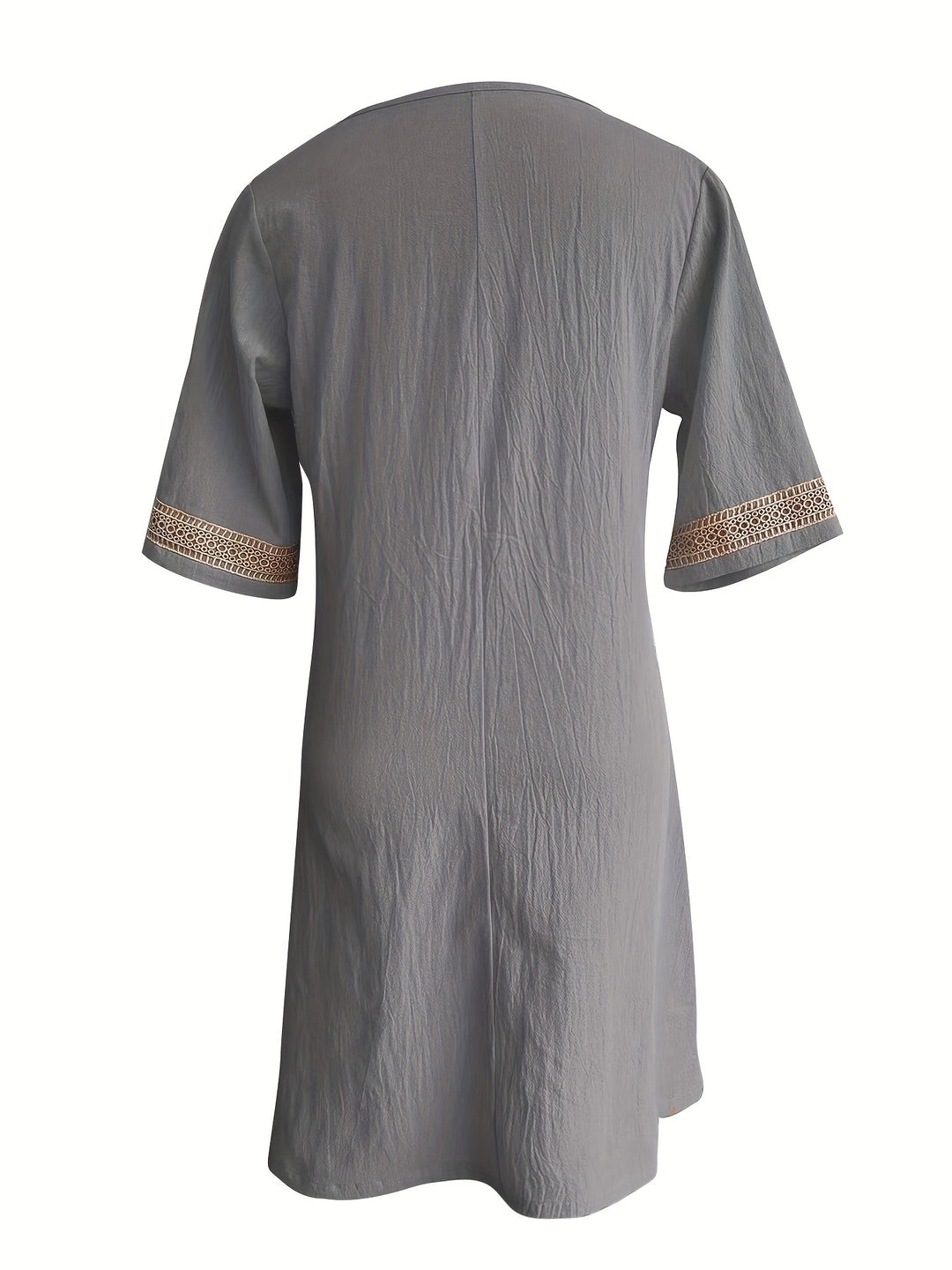 Women's Summer V-Neck Lace Short Sleeve Dress