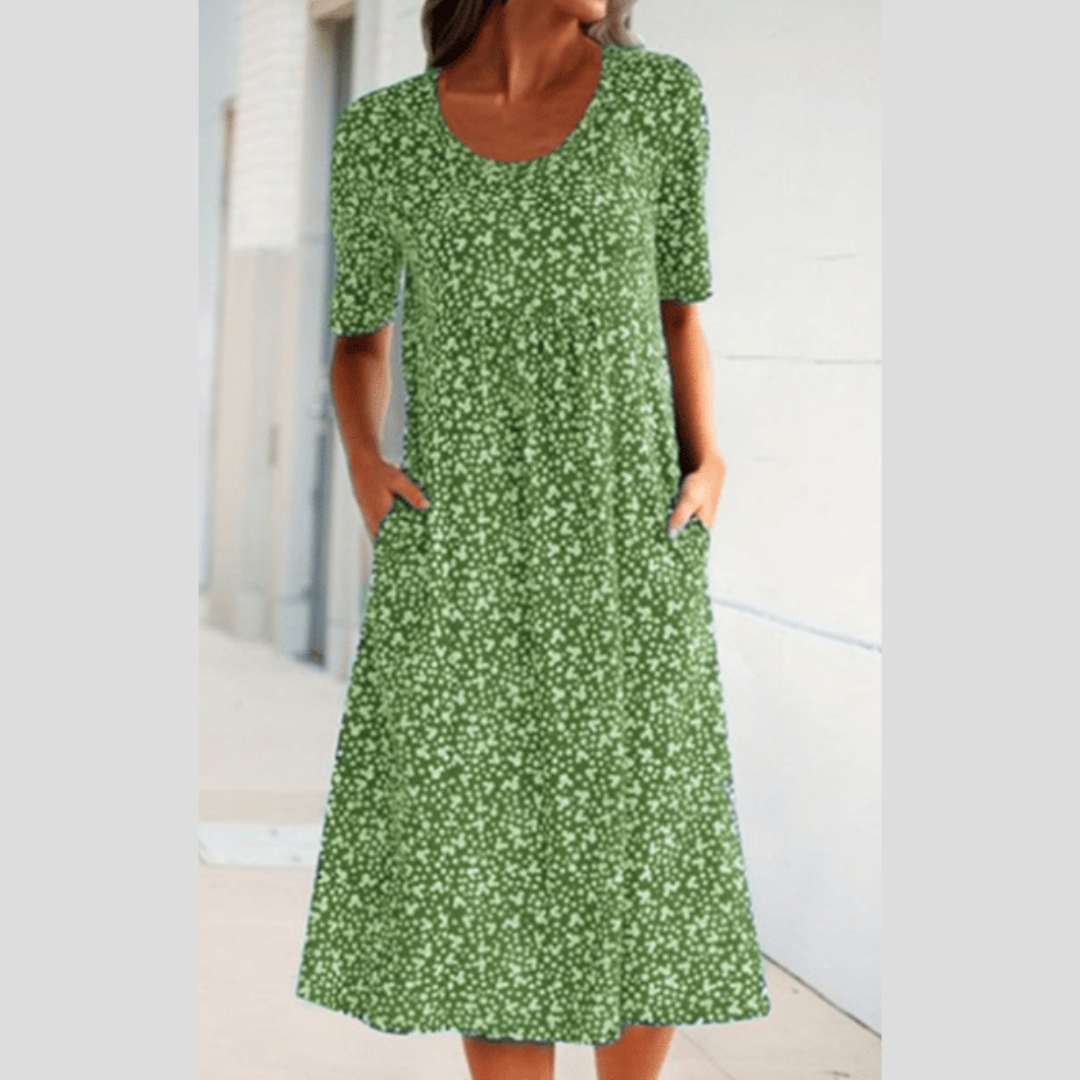 Amara | Stylish Floral Print Midi Dress