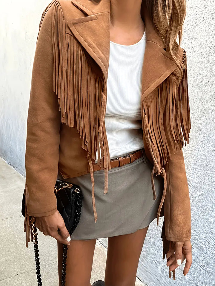 Dawn | Women’s Stylish Fringe Detail Short Jacket