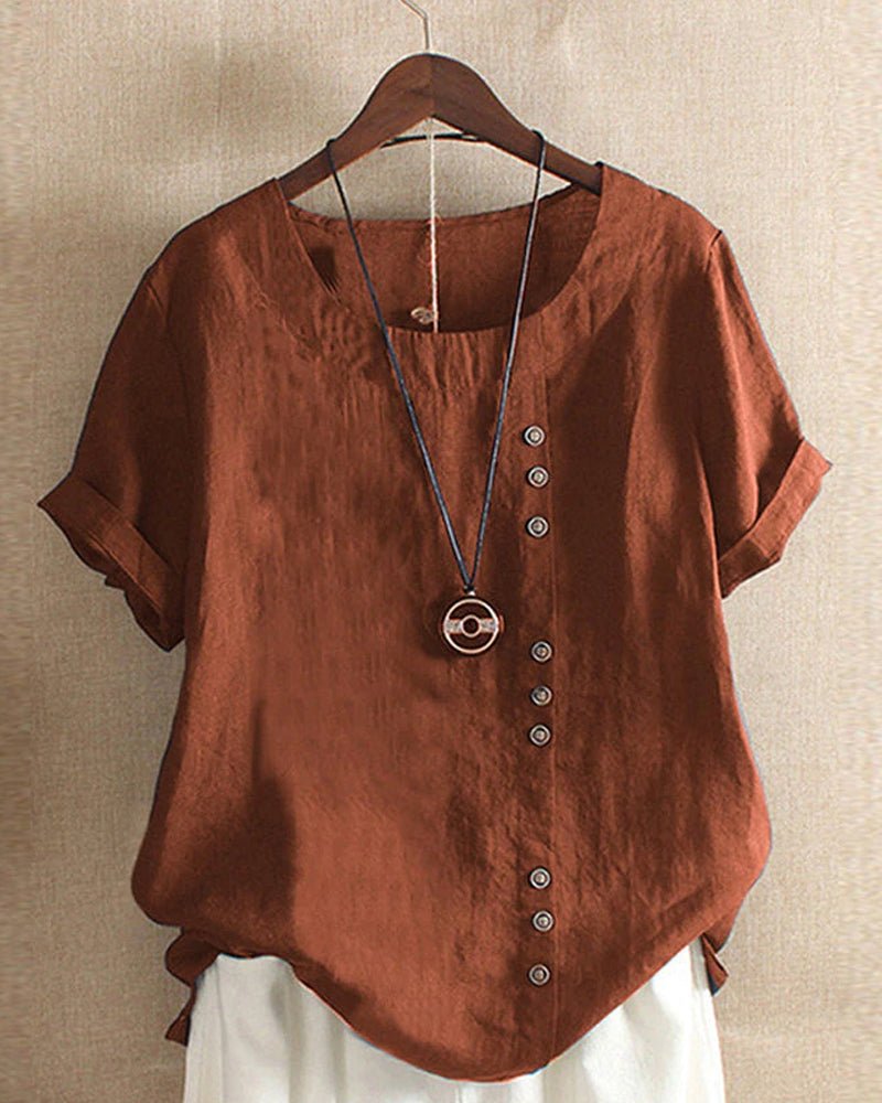 Women's Round Neck Chic Summer Blouse