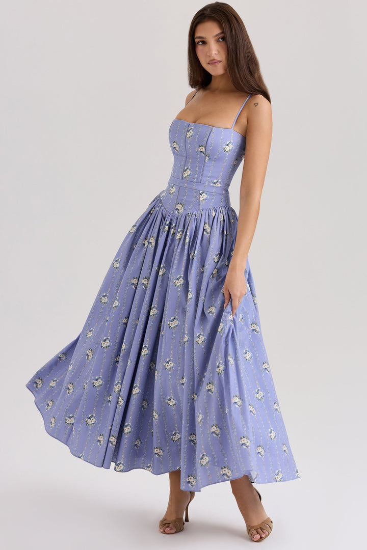 Daisy | Feminine Floral Gathered Waist Midi Sundress