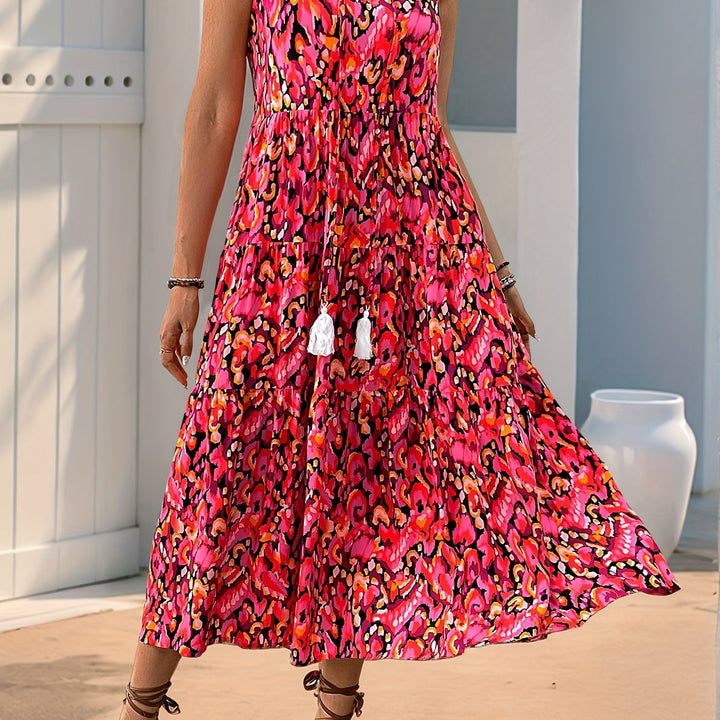 Women's Summer Sleeveless Bohemian Printed Dress