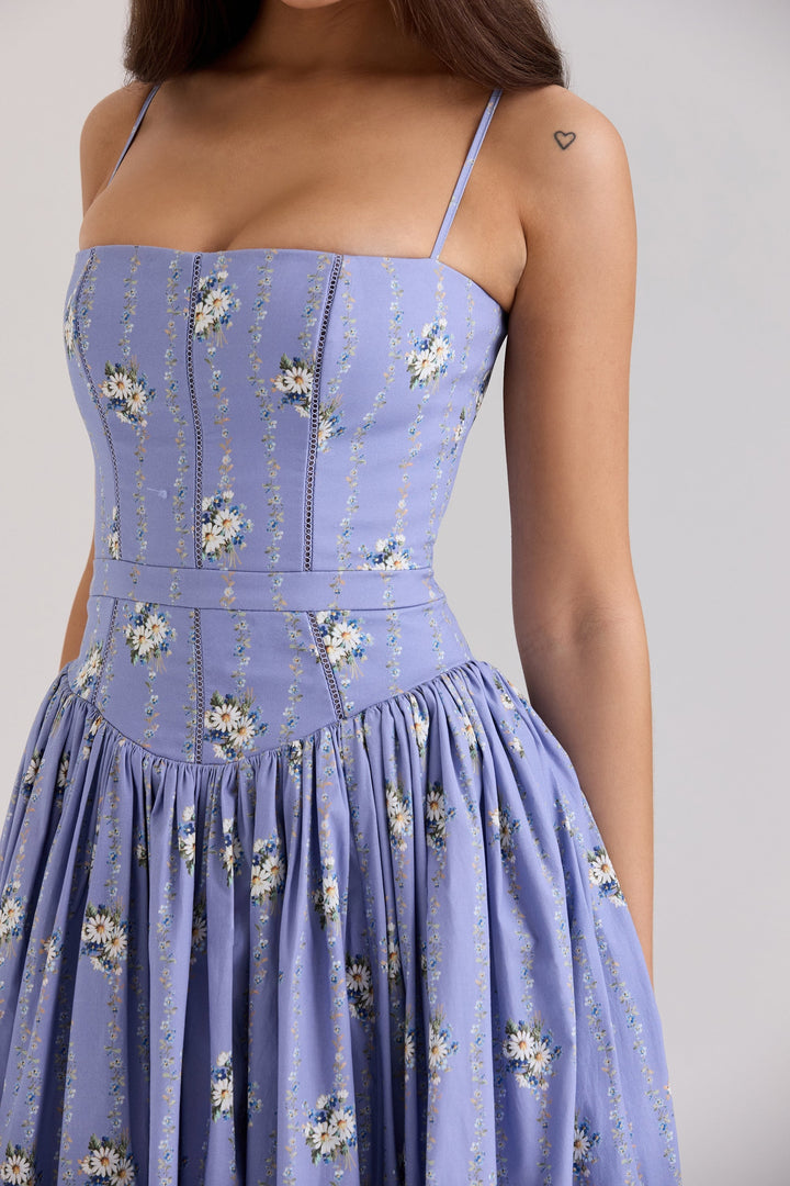 Daisy | Feminine Floral Gathered Waist Midi Sundress