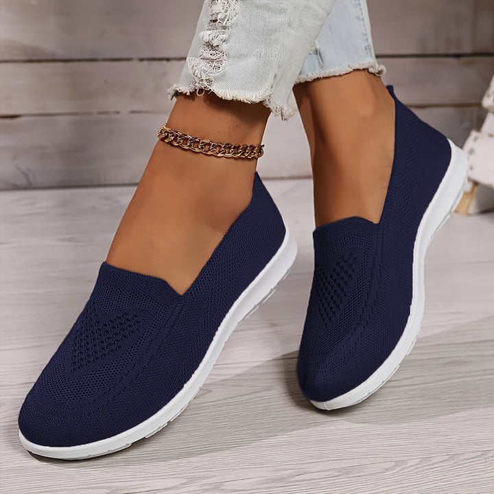 Women's Breathable Knit Flat Casual Shoes