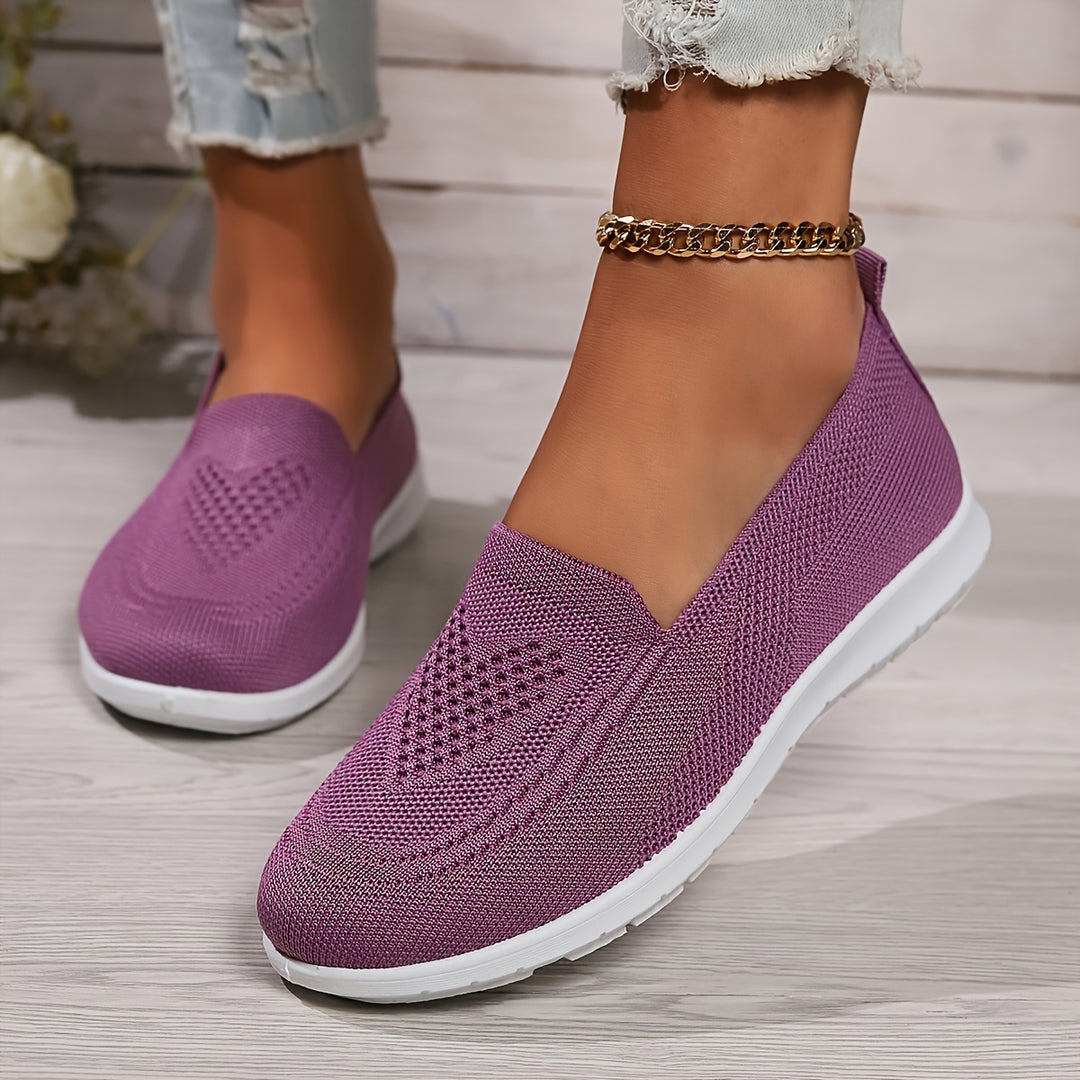 Women's Breathable Knit Flat Casual Shoes