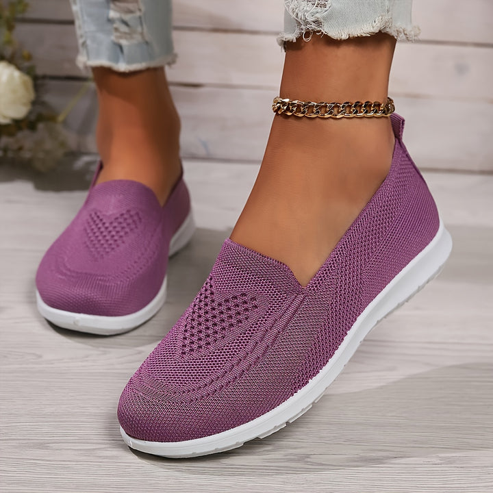 Women's Breathable Knit Flat Casual Shoes