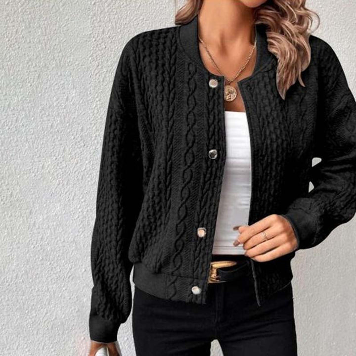 Women's quilted knit bomber jacket for a cozy touch