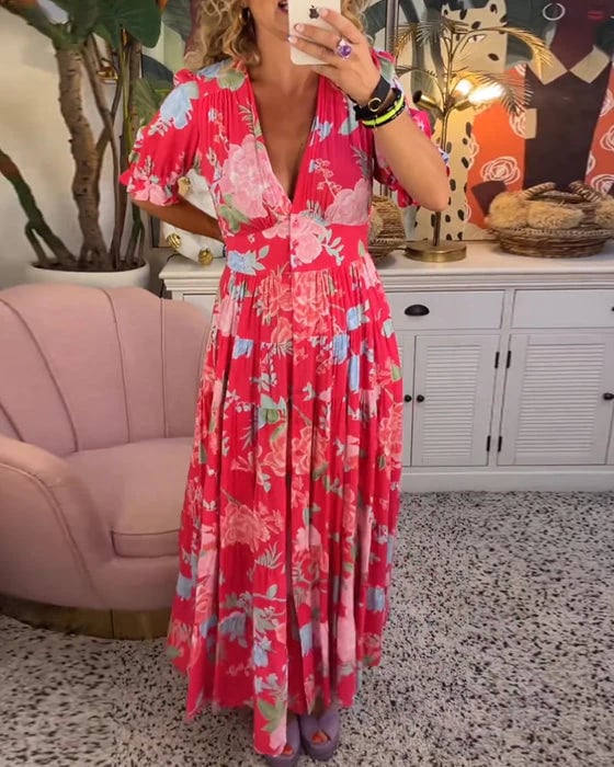 FELINA - VIBRANT FLORALS SUMMER DRESS