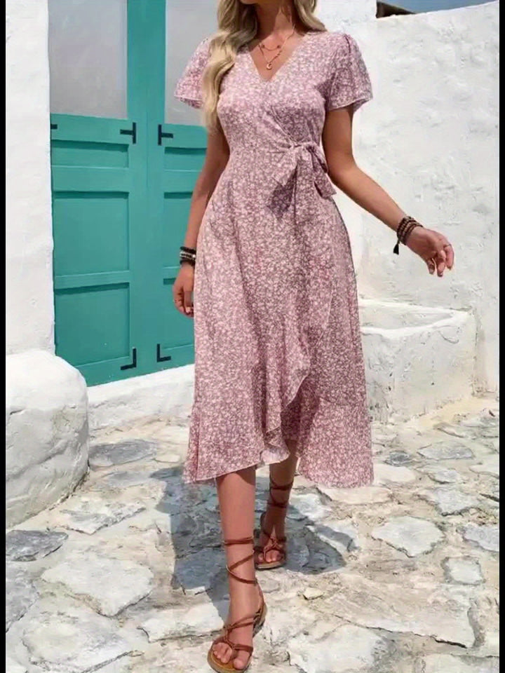 Women's V-Neck Short Sleeve Dress