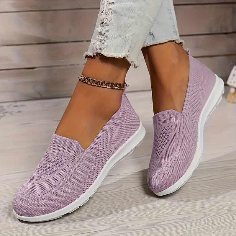 Women's Breathable Knit Flat Casual Shoes