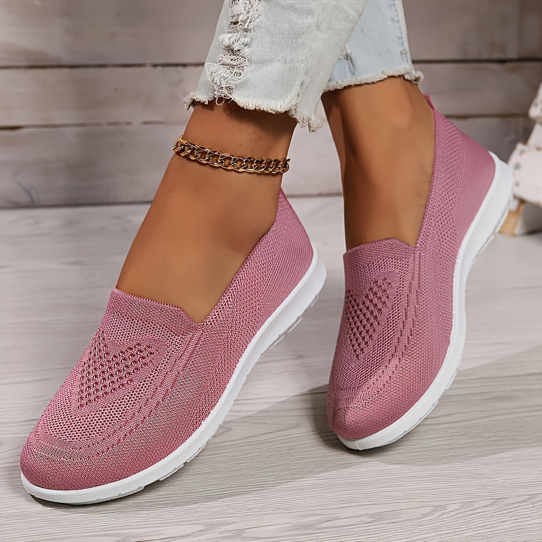 Women's Breathable Knit Flat Casual Shoes