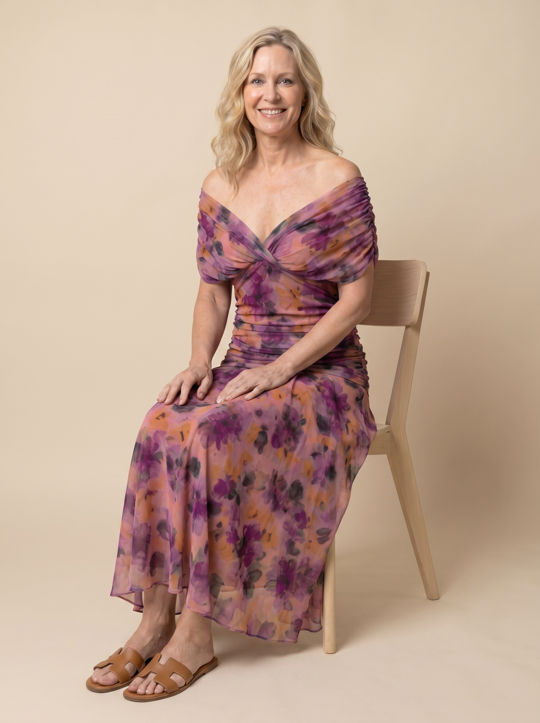 Patricia™ | Off-Shoulder Flow Midi Dress