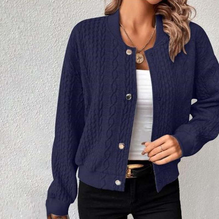 Women's quilted knit bomber jacket for a cozy touch