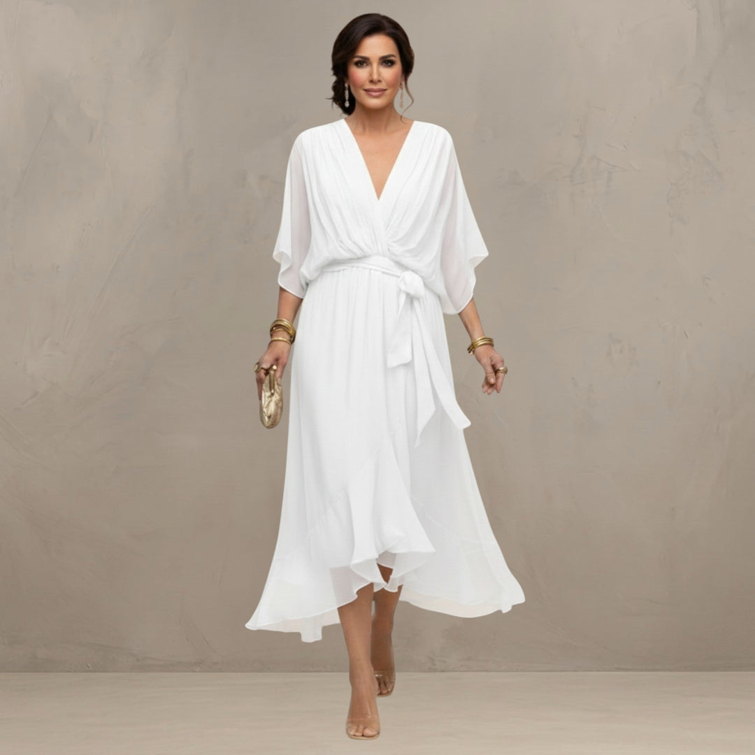 Women's Chiffon Wrap Flared Dress