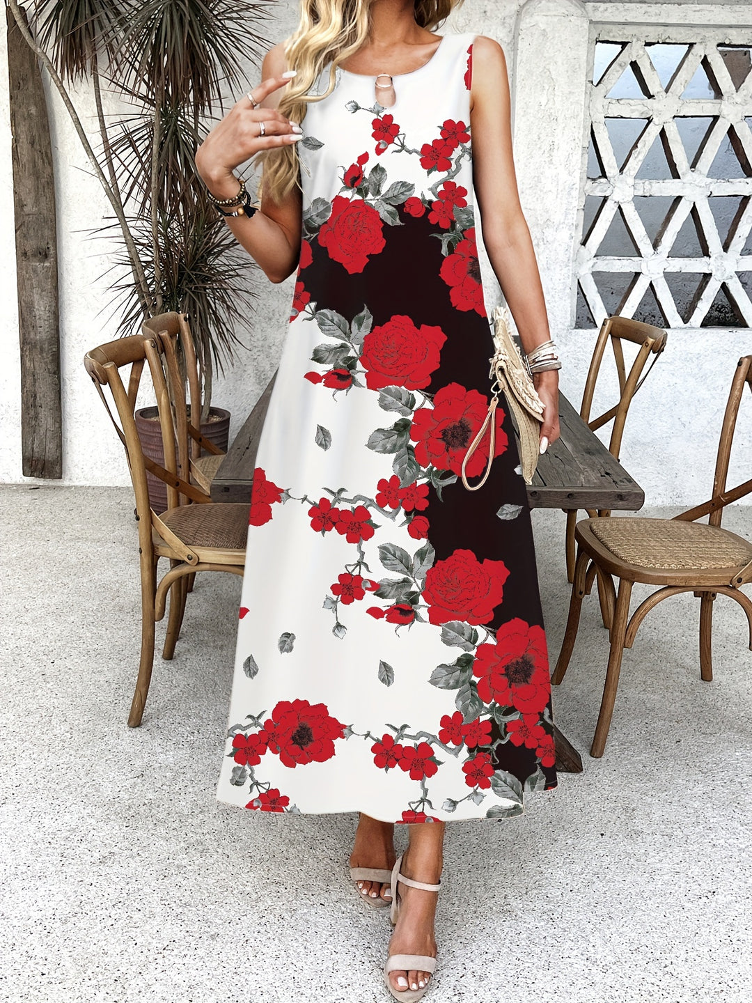Women's Floral Print Pocket Dress