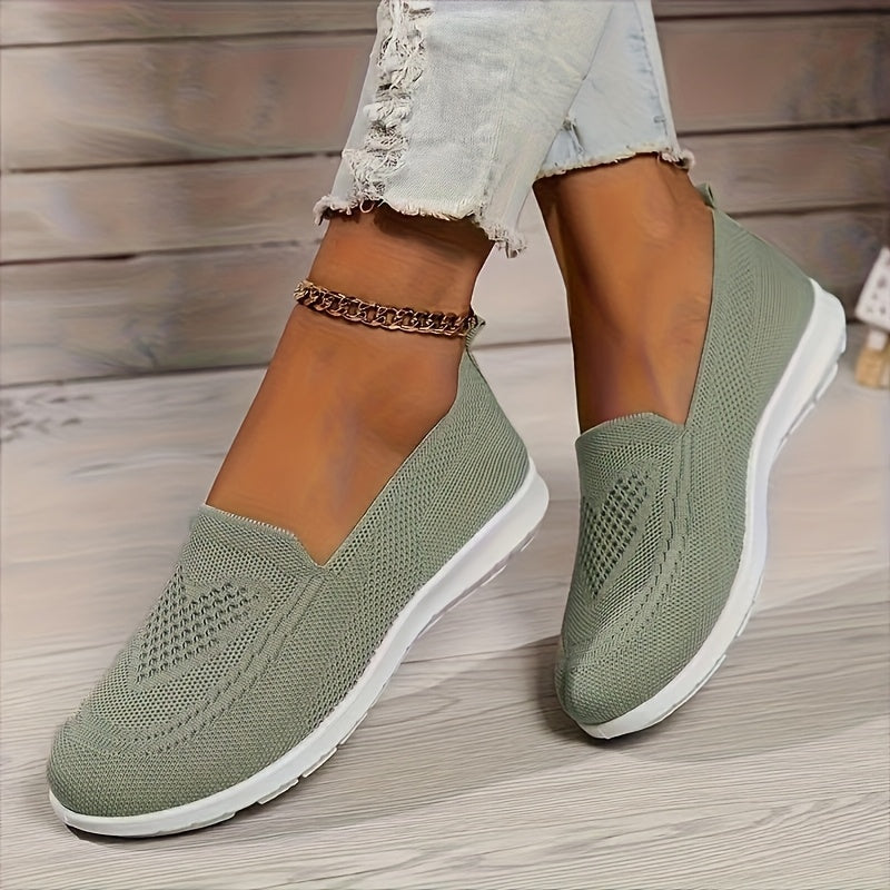Women's Breathable Knit Flat Casual Shoes