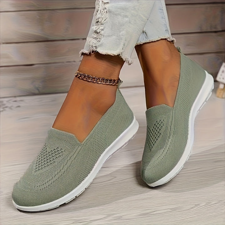 Women's Breathable Knit Flat Casual Shoes