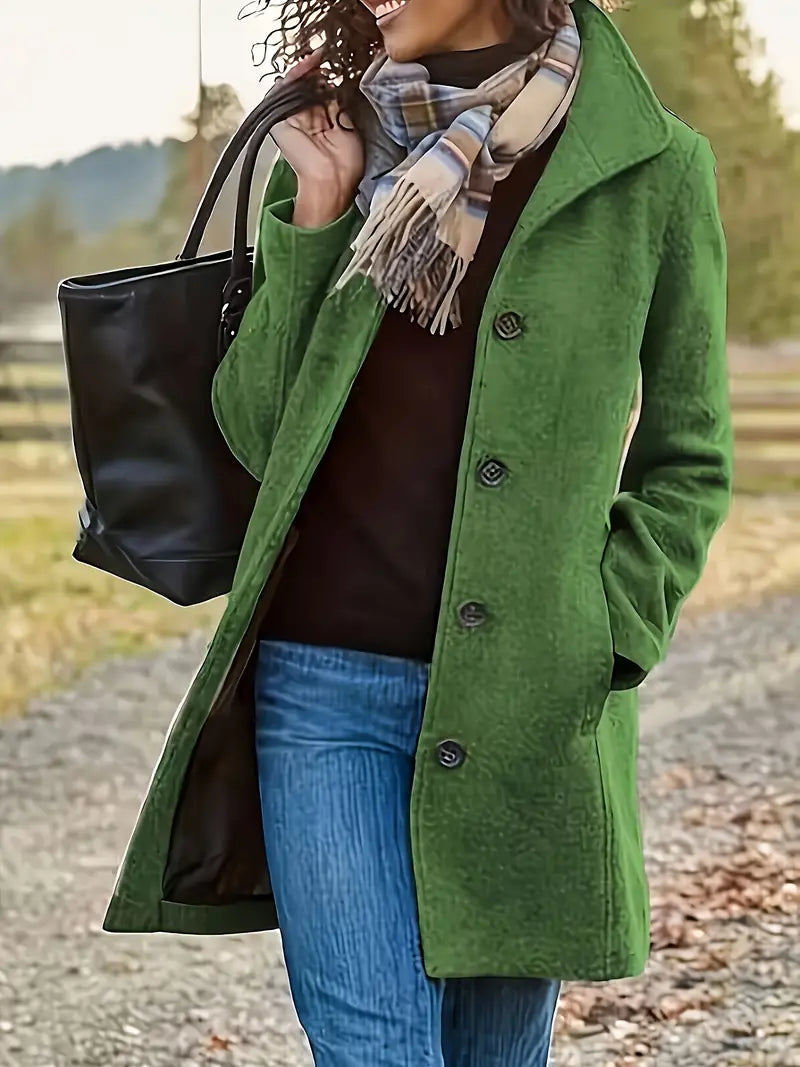 Linda | Single-breasted knit coat