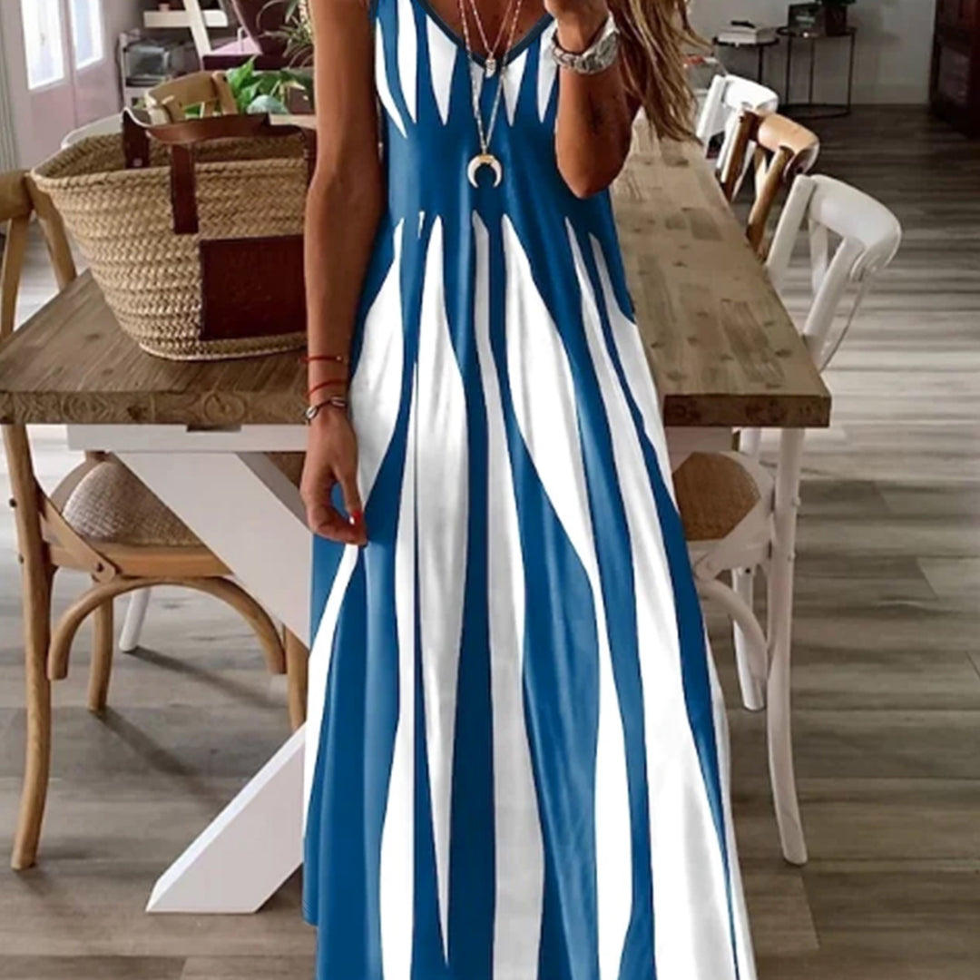Women's V-Neck Printed Casual Dress
