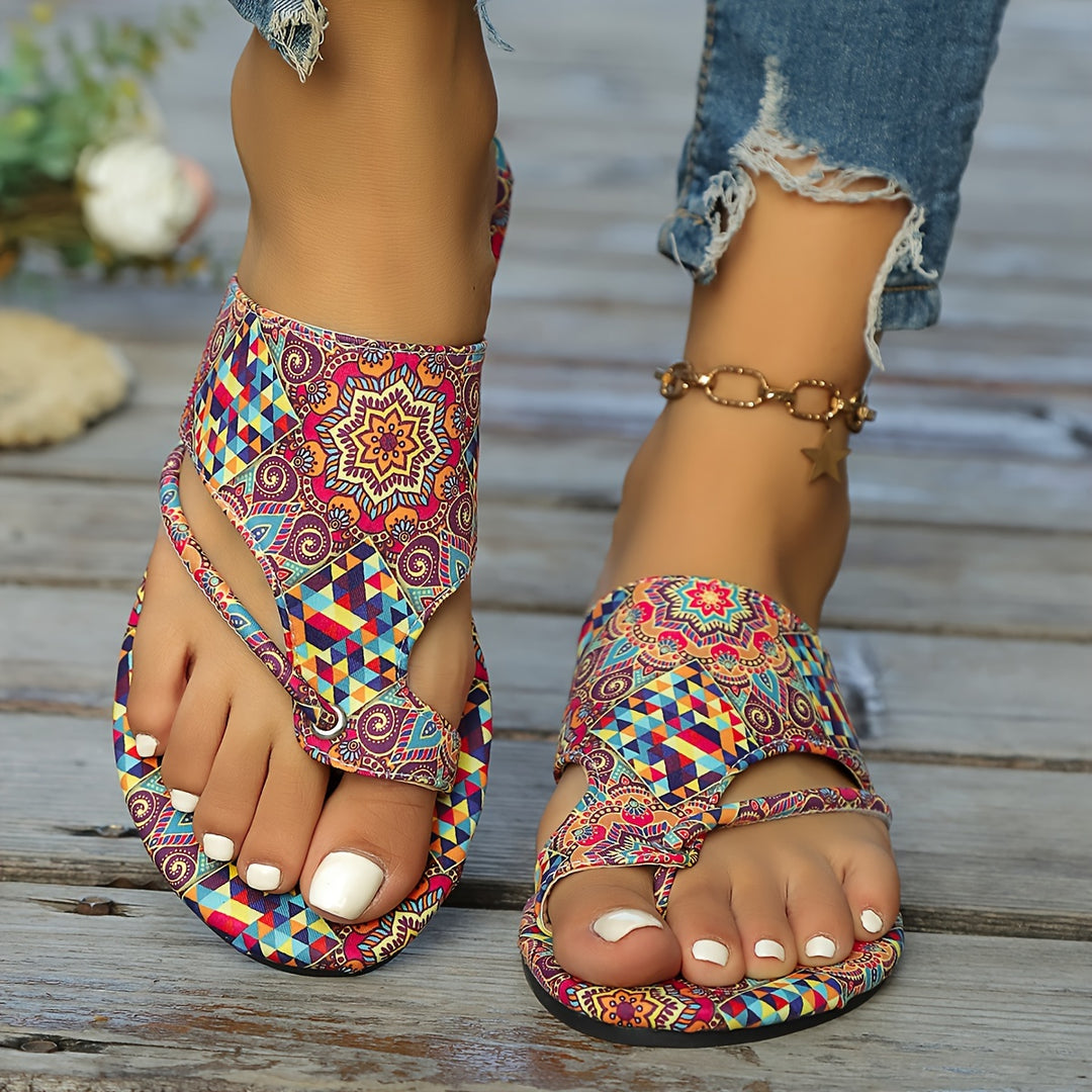 Women's Bohemian Slip-On Mandala Pattern Sandals