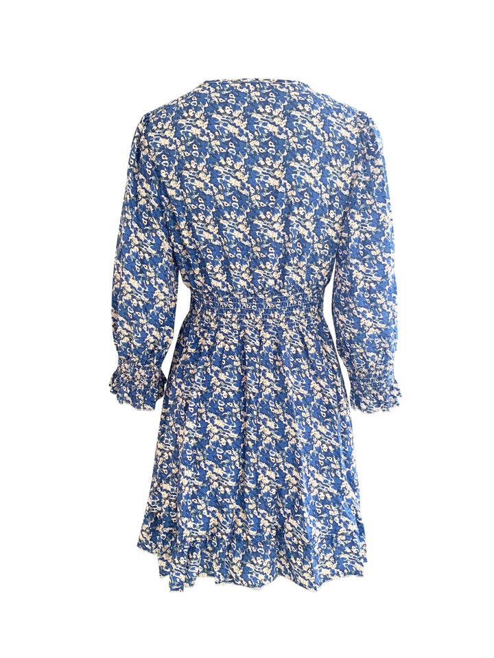 Women's Bohemian Print Short-Sleeved Floral Dress
