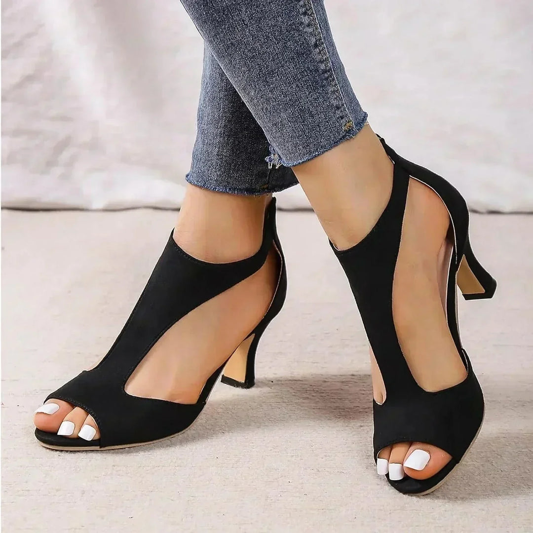 Women's Chic Zip-Up Heels