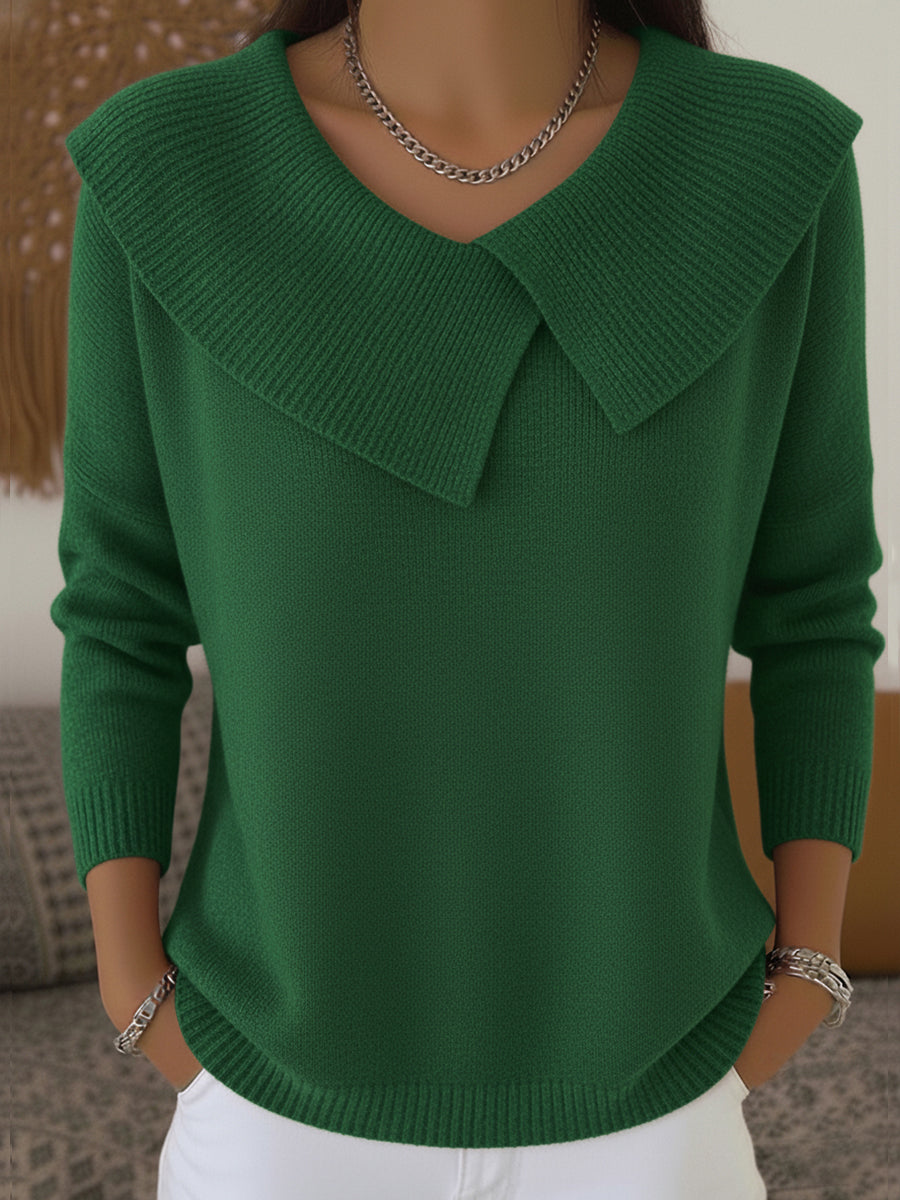 Lucia - Warm Knit Sweater with Soft Collar