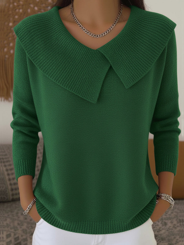 Lucia - Warm Knit Sweater with Soft Collar