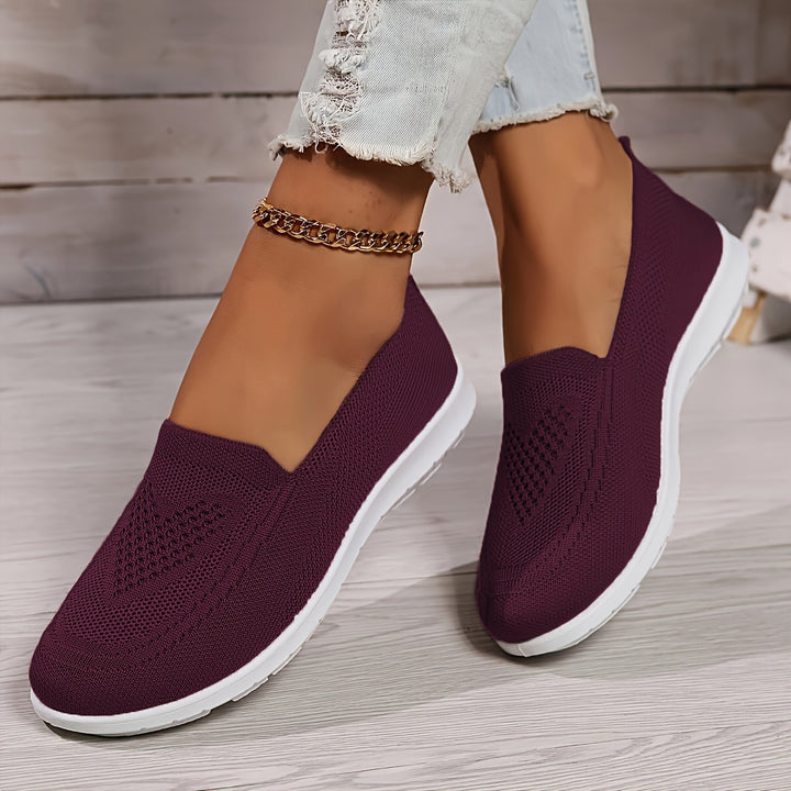 Women's Breathable Knit Flat Casual Shoes