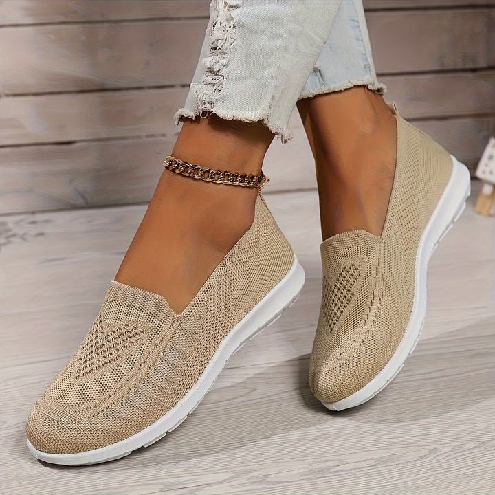 Women's Breathable Knit Flat Casual Shoes