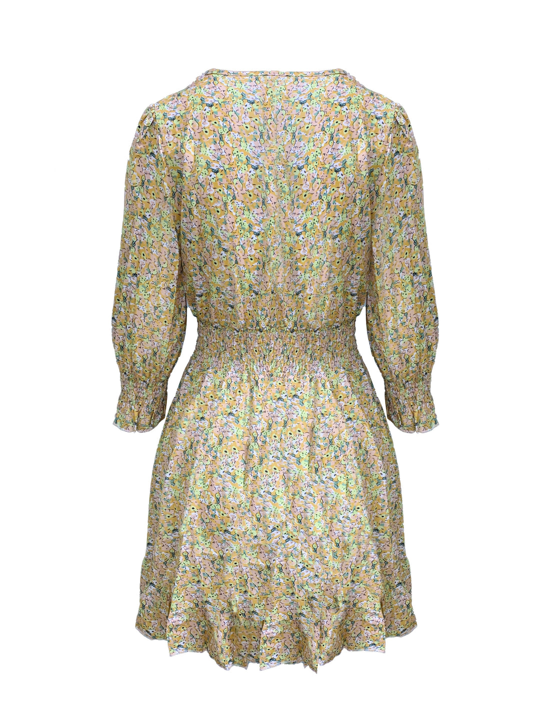Women's Bohemian Print Short-Sleeved Floral Dress