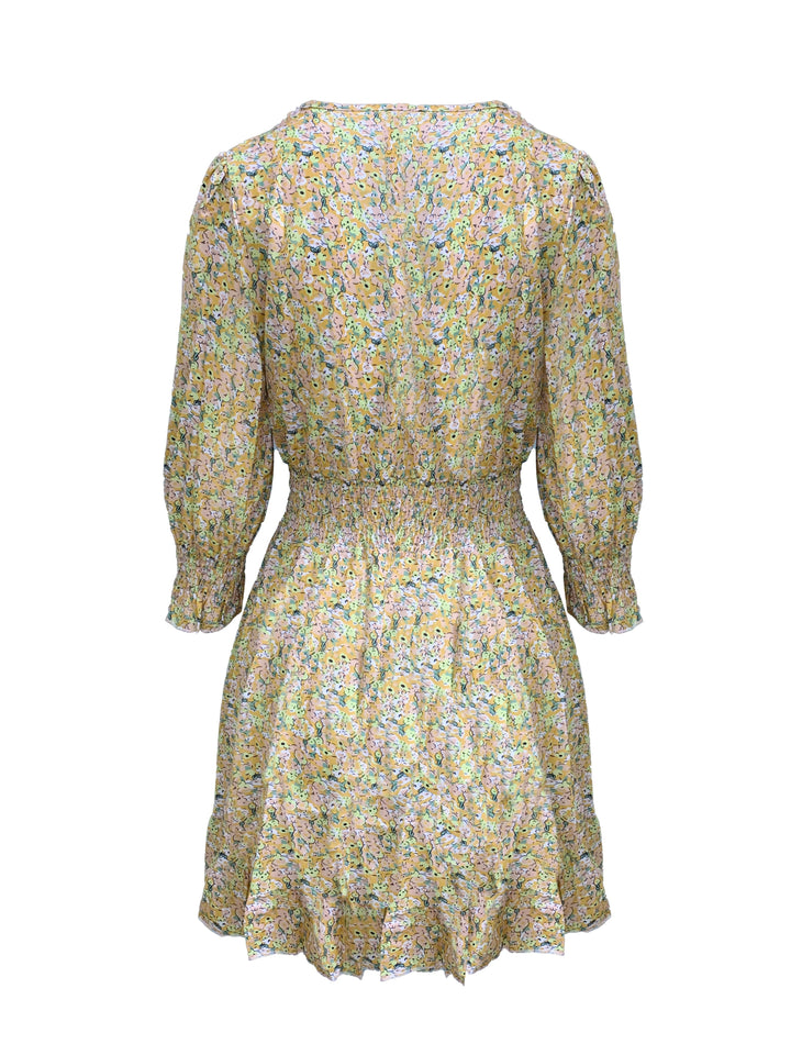 Women's Bohemian Print Short-Sleeved Floral Dress