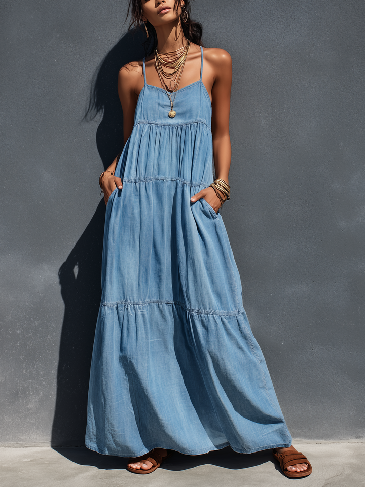 Women's Casual Loose Fit Flaared maxi Dress