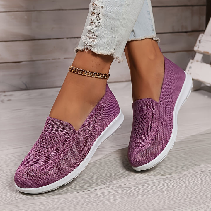 Women's Breathable Knit Flat Casual Shoes