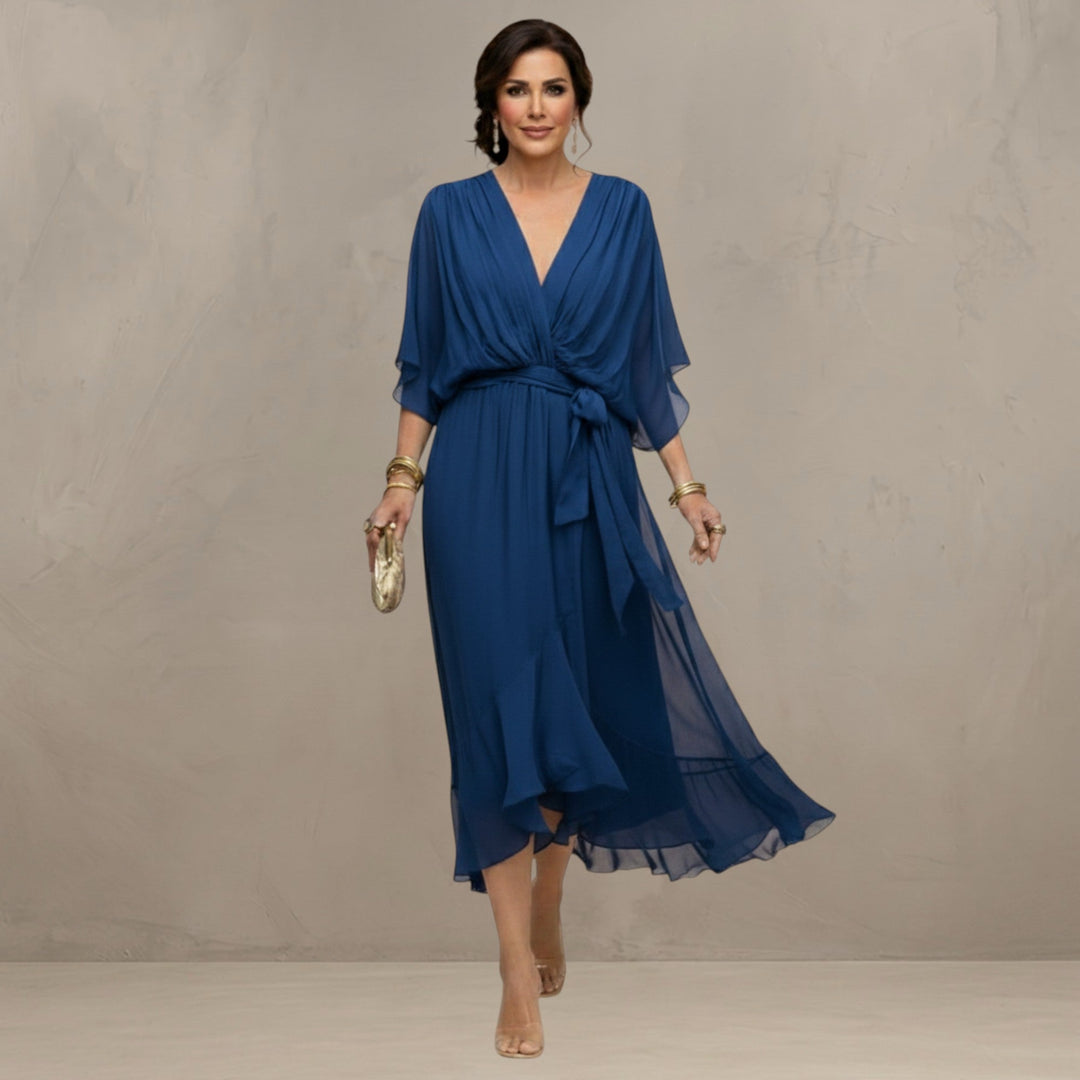 Women's Chiffon Wrap Flared Dress