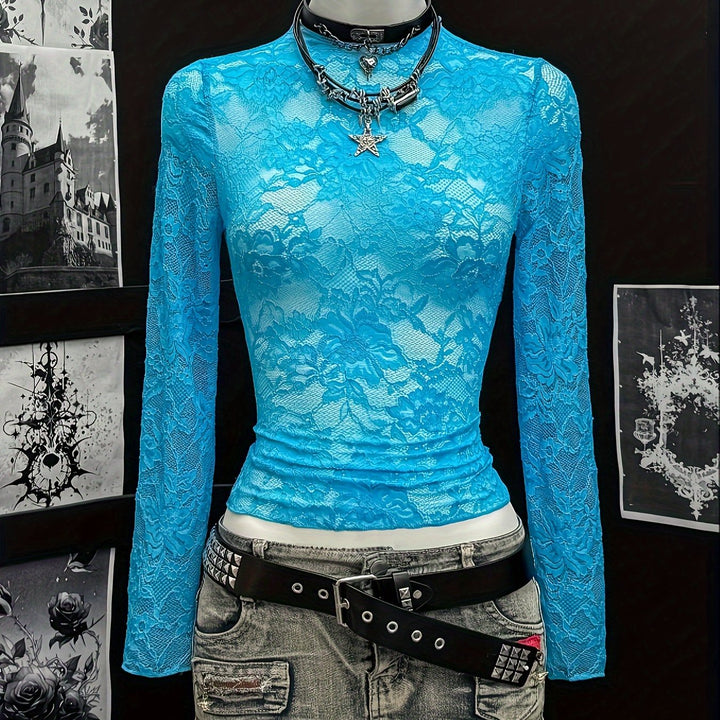 Women's Stylish Lace Sheer Top