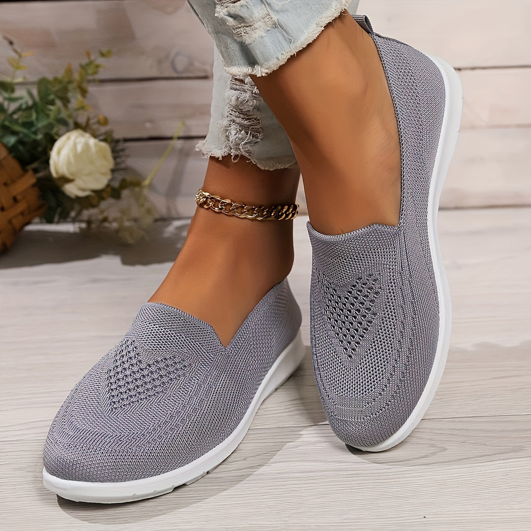 Women's Breathable Knit Flat Casual Shoes