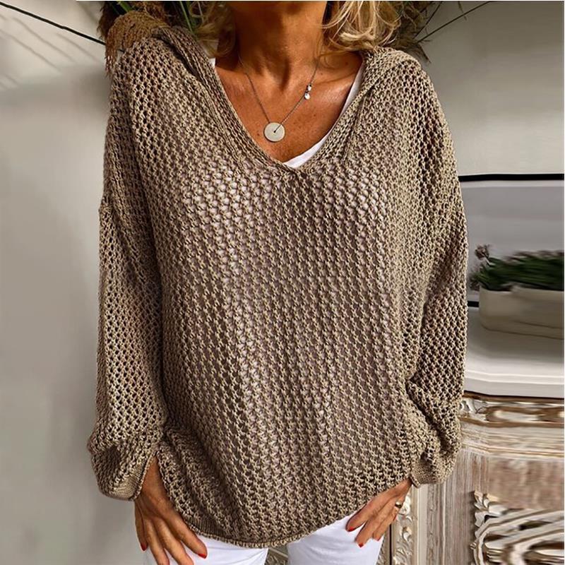 Women's Loose-Fit Open Knit Sweater