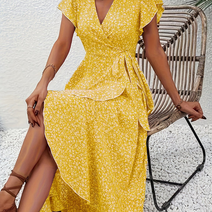 Women's V-Neck Short Sleeve Dress